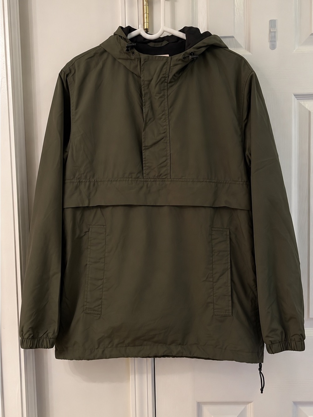 H&M L.O.G.G. Men’s Olive Green Hooded Anorak Pullover Jacket M